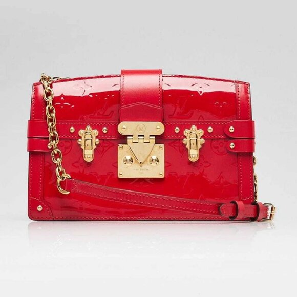 Louis Vuitton Cherry Red Monogram Vernis Trunk Clutch Bag - Picture 1 of 12